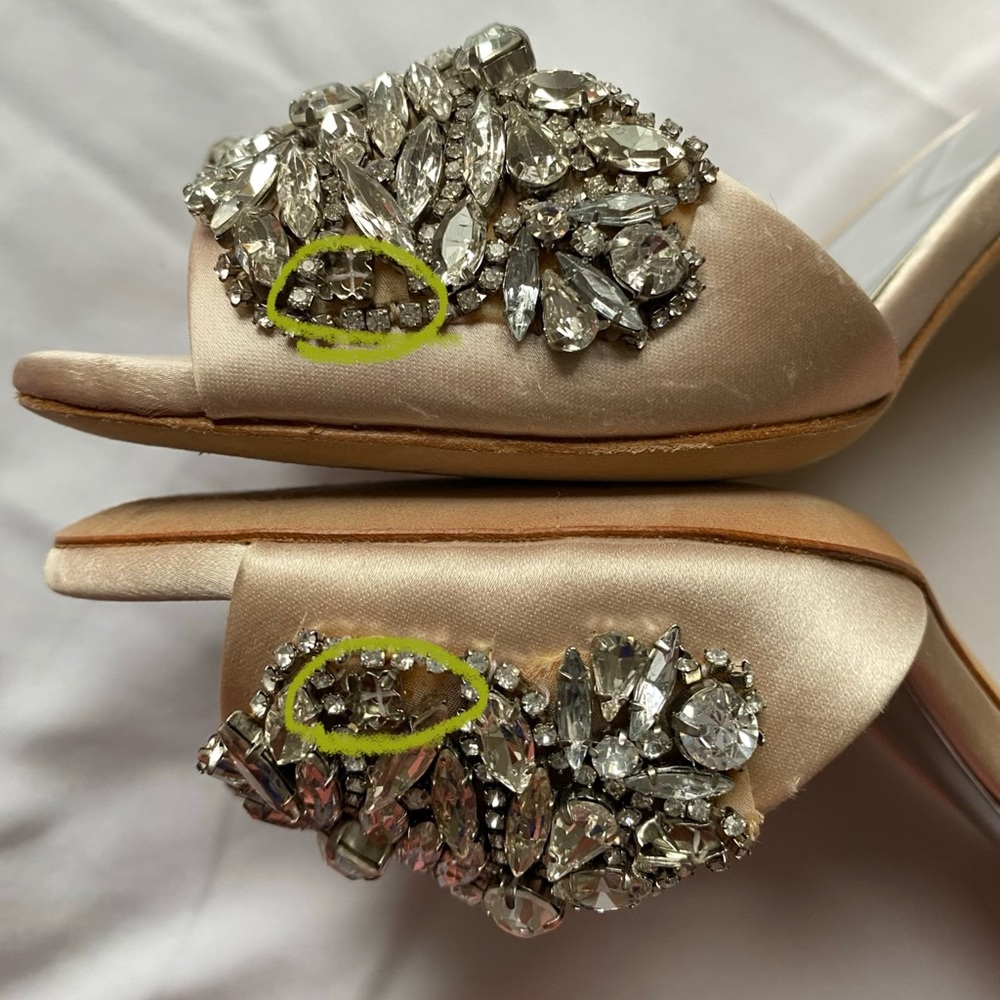 Badgley Mischka Hansen Jeweled Heel sz 6.5 - Picture 8 of 8